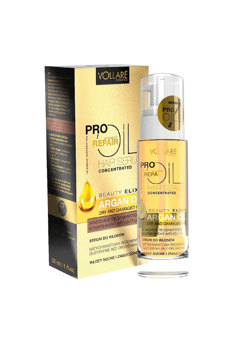 Ulei ser pentru par uscat/deteriorat cu Argan Pro 7 Oils Color Shine Vollare 30 ml Ulei ser pentru par uscat/deteriorat cu Argan Pro 7 Oils Color Shine Vollare 30 ml