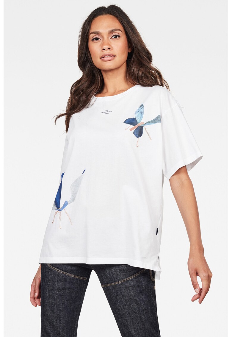 Tricou din bumbac organic cu imprimeu cu fluturi