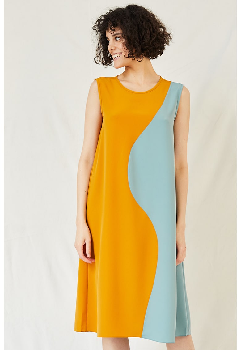 Rochie fara maneci - cu model bicolor Rochie fara maneci - cu model bicolor