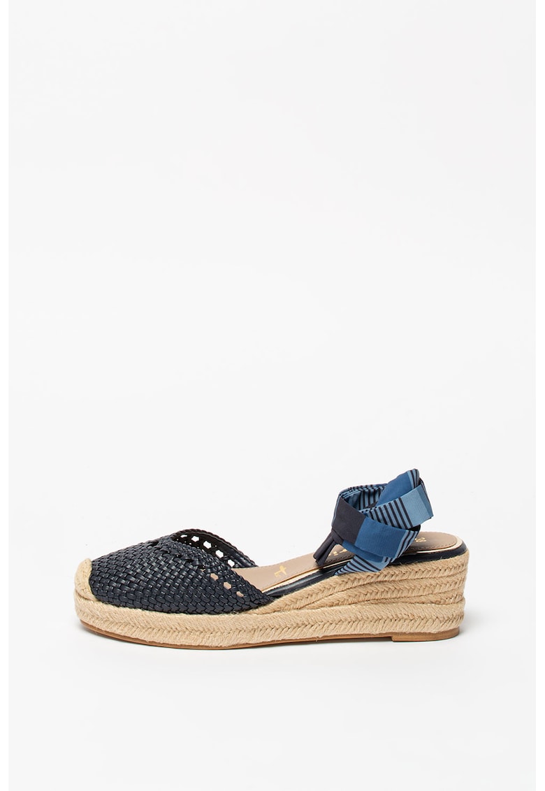 Espadrile de piele ecologica cu aspect tesut