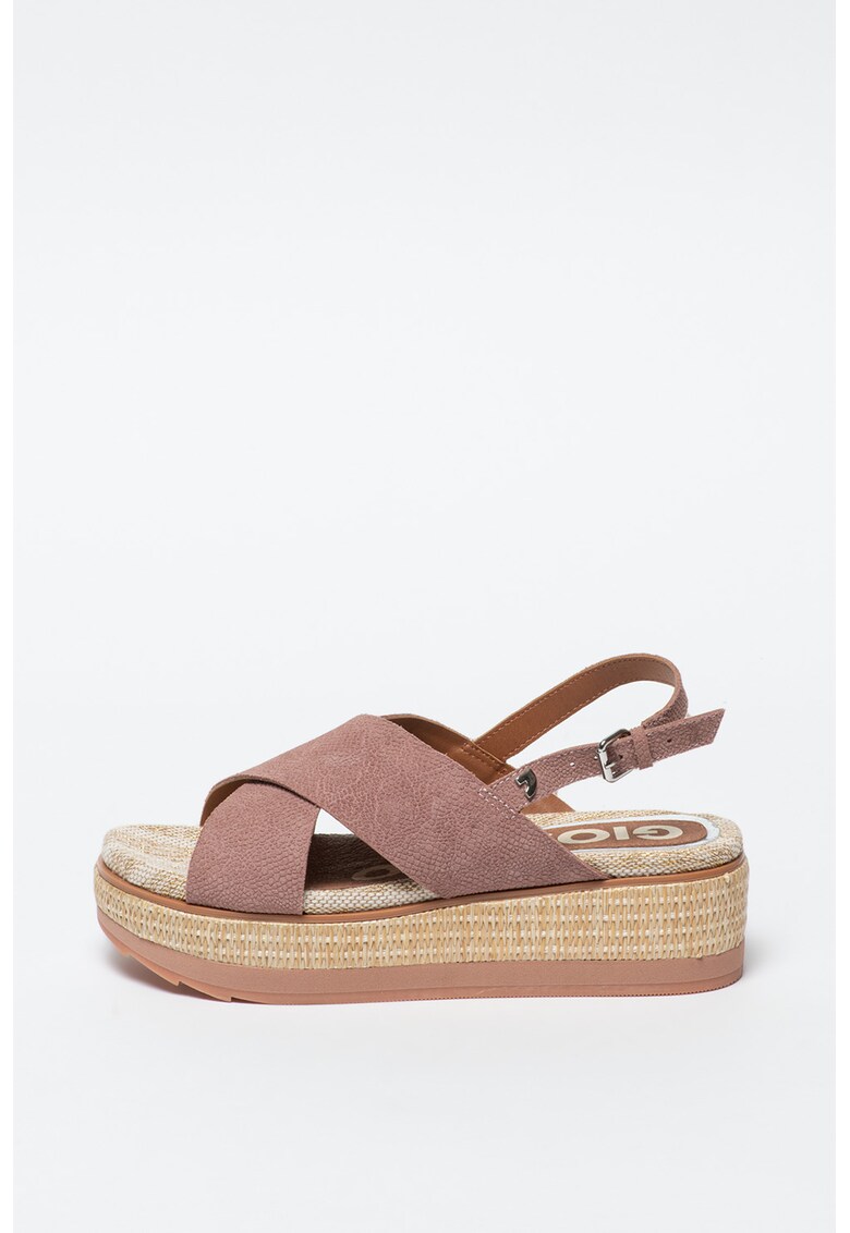 Sandale wedge de piele Russi