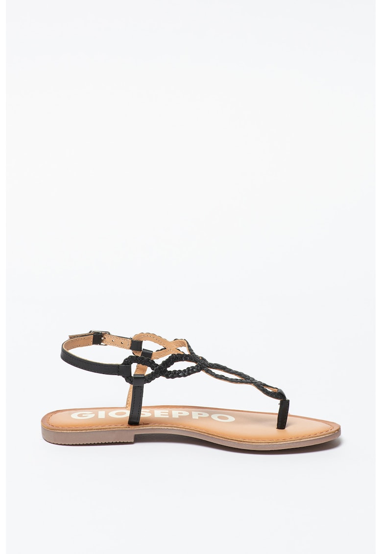 Sandale de piele cu bareta separatoare Fyffe - Negru