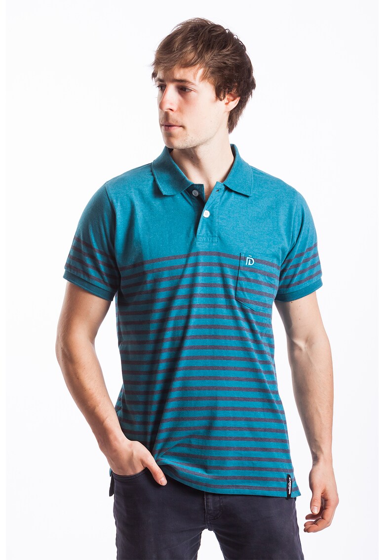 Tricou polo regular fit cu model in dungi Stordal