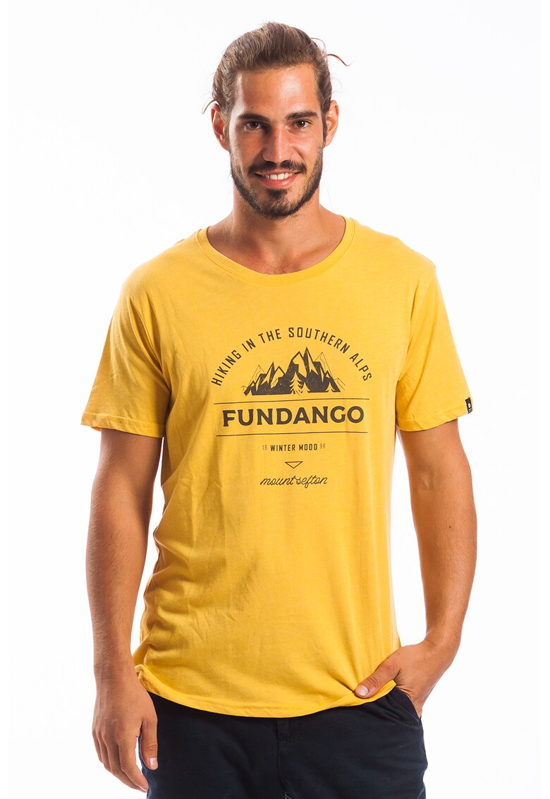 Tricou cu logo si imprimeu text Basic