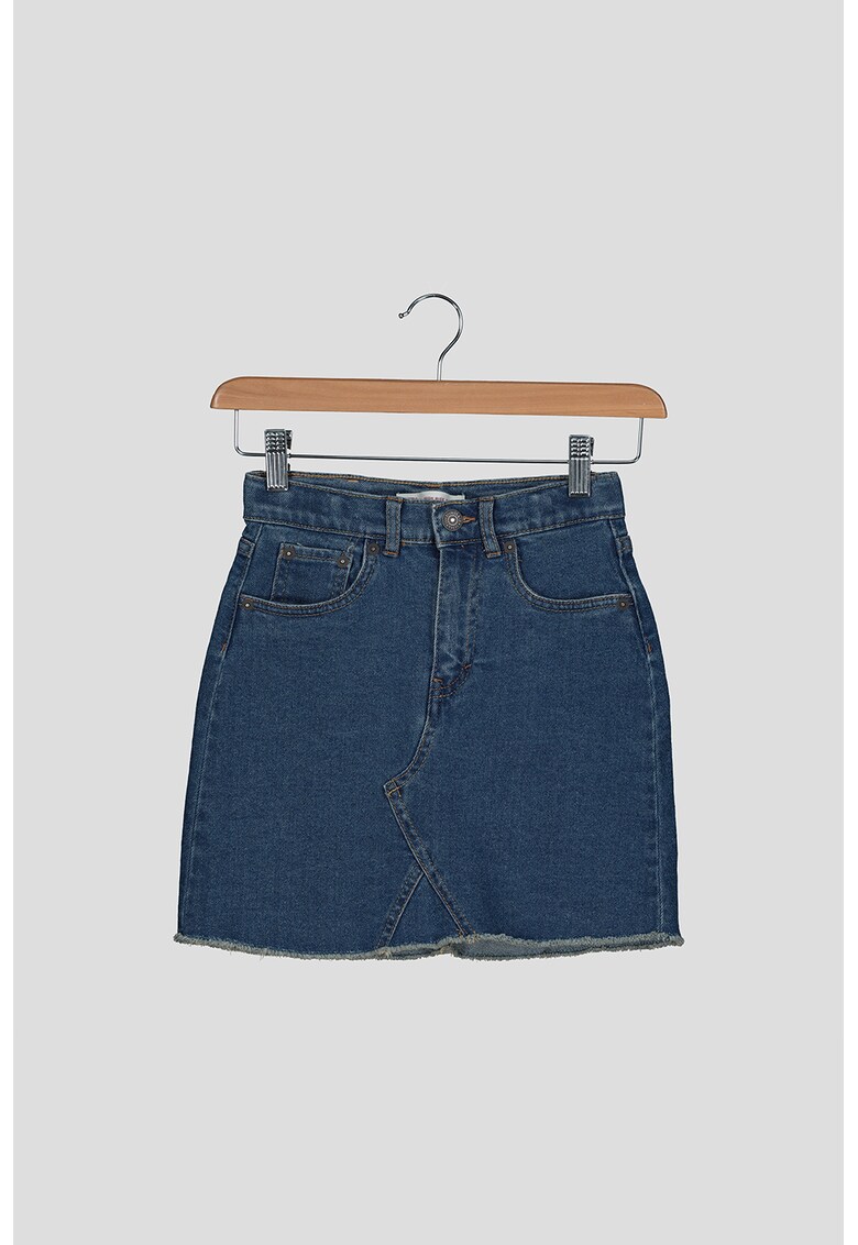 Fusta de denim cu talie inalta