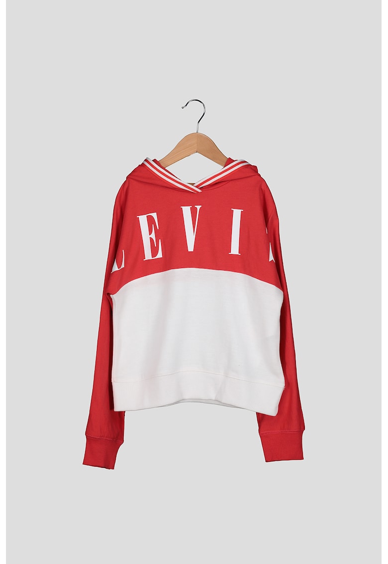 Hanorac cu imprimeu logo - Rosu/Alb