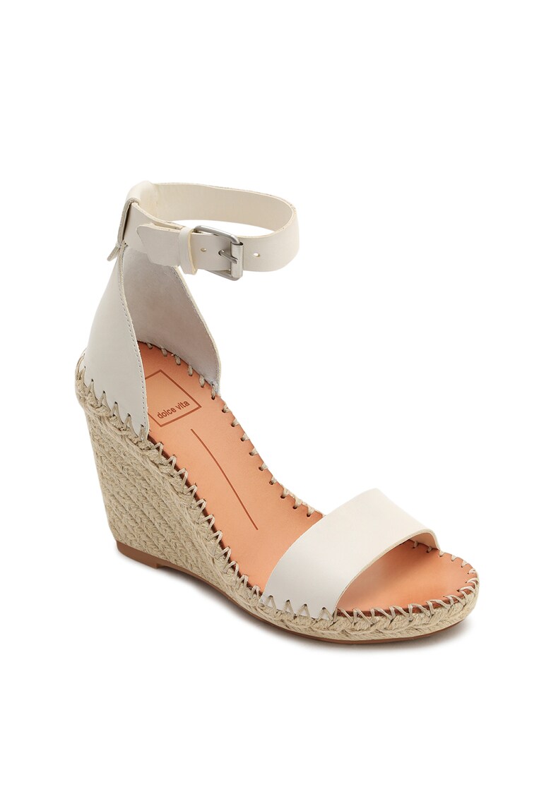 Espadrile din piele cu talpa wedge Noor