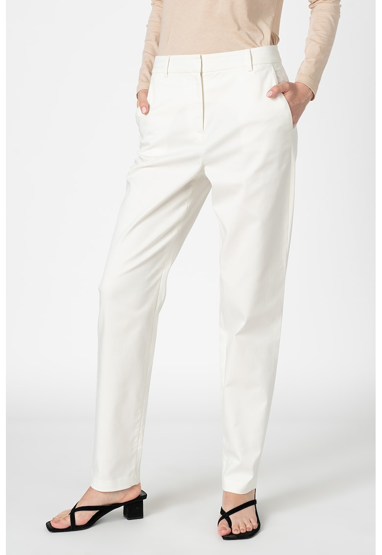 Pantaloni relaxed fit cu talie medie