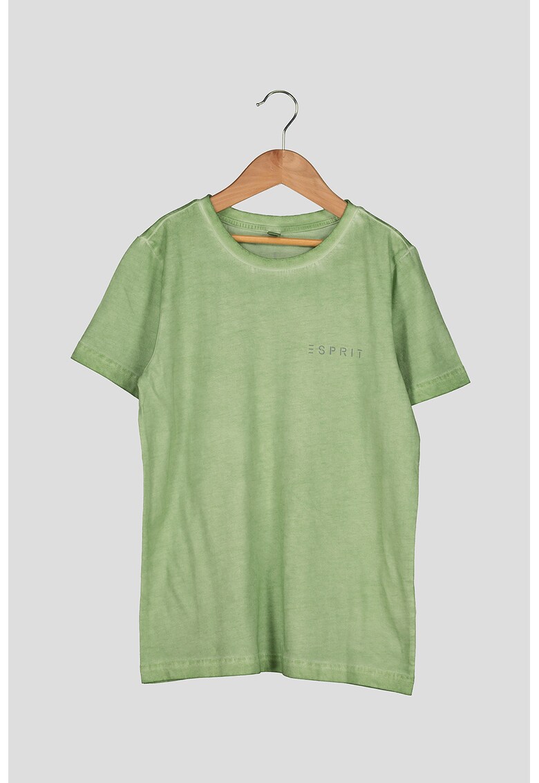 Tricou cu decolteu la baza gatului - cu imprimeu grafic si logo Tricou cu decolteu la baza gatului - cu imprimeu grafic si logo