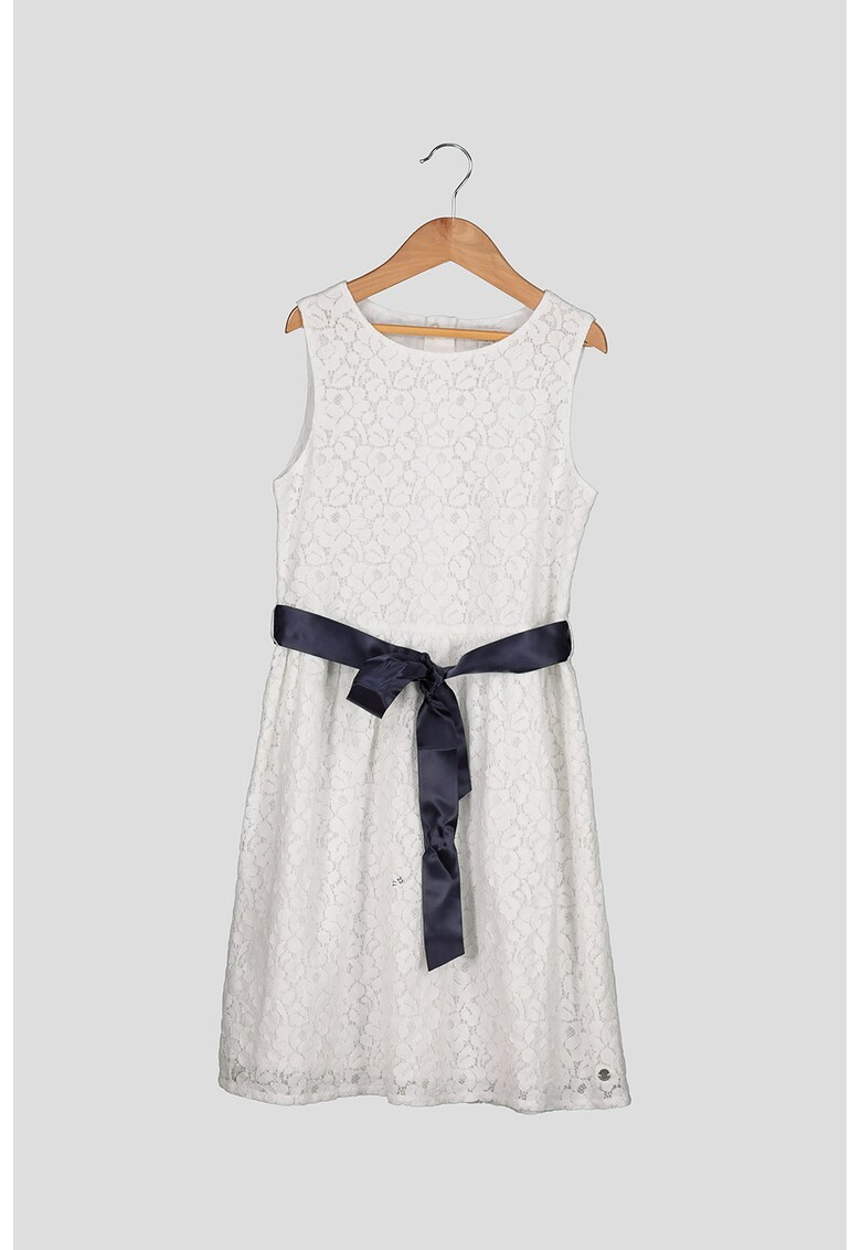 Rochie evazata din dantela - cu cordon