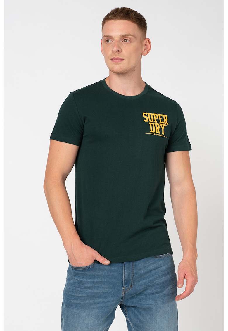 Tricou de bumbac cu detaliu logo pe piept Campus