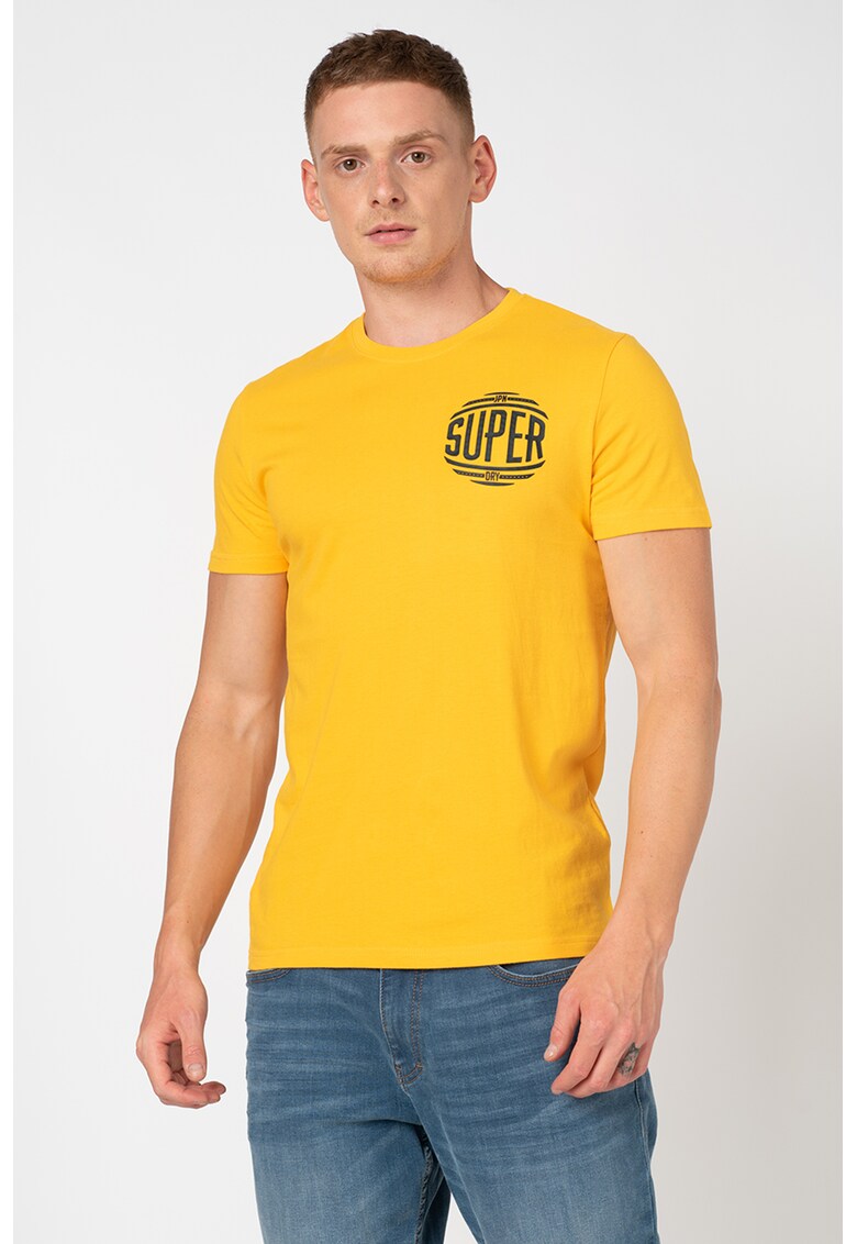 Tricou de bumbac cu detaliu logo pe piept Campus