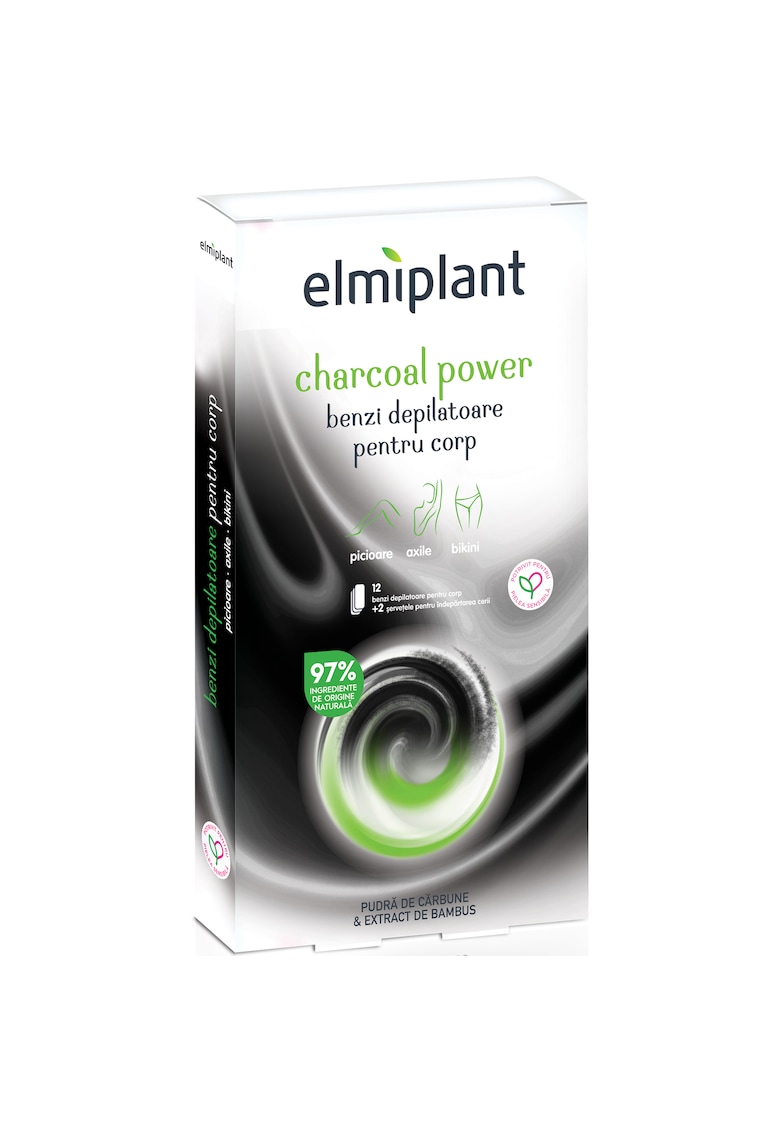 Benzi depilatoare Charcoal Power pentru corp - 12 buc