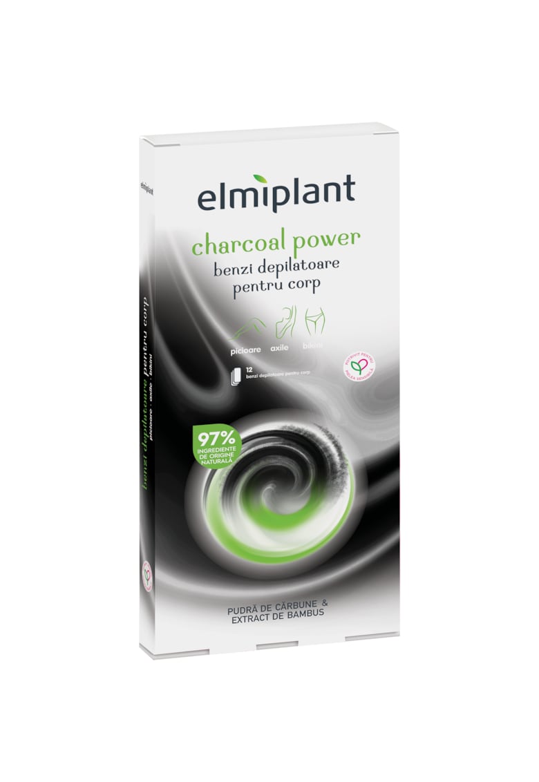 Benzi depilatoare Charcoal Power pentru corp - 12 buc