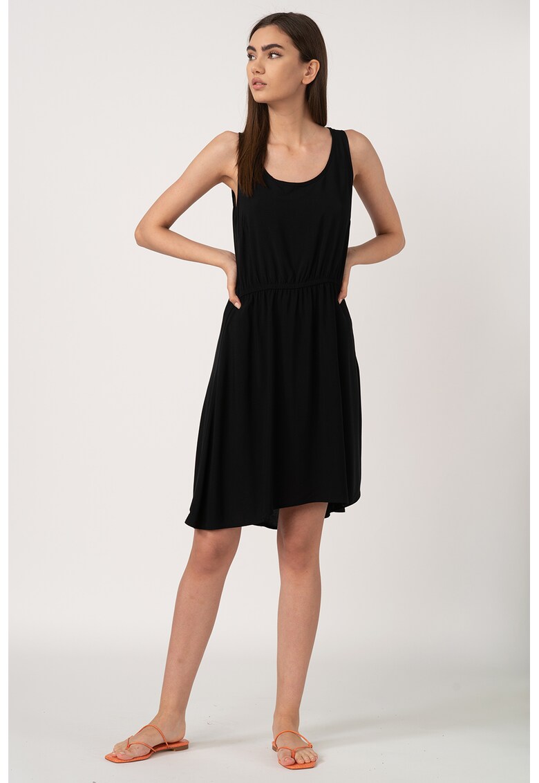 Rochie evazata fara maneci cu talie elastica Sara