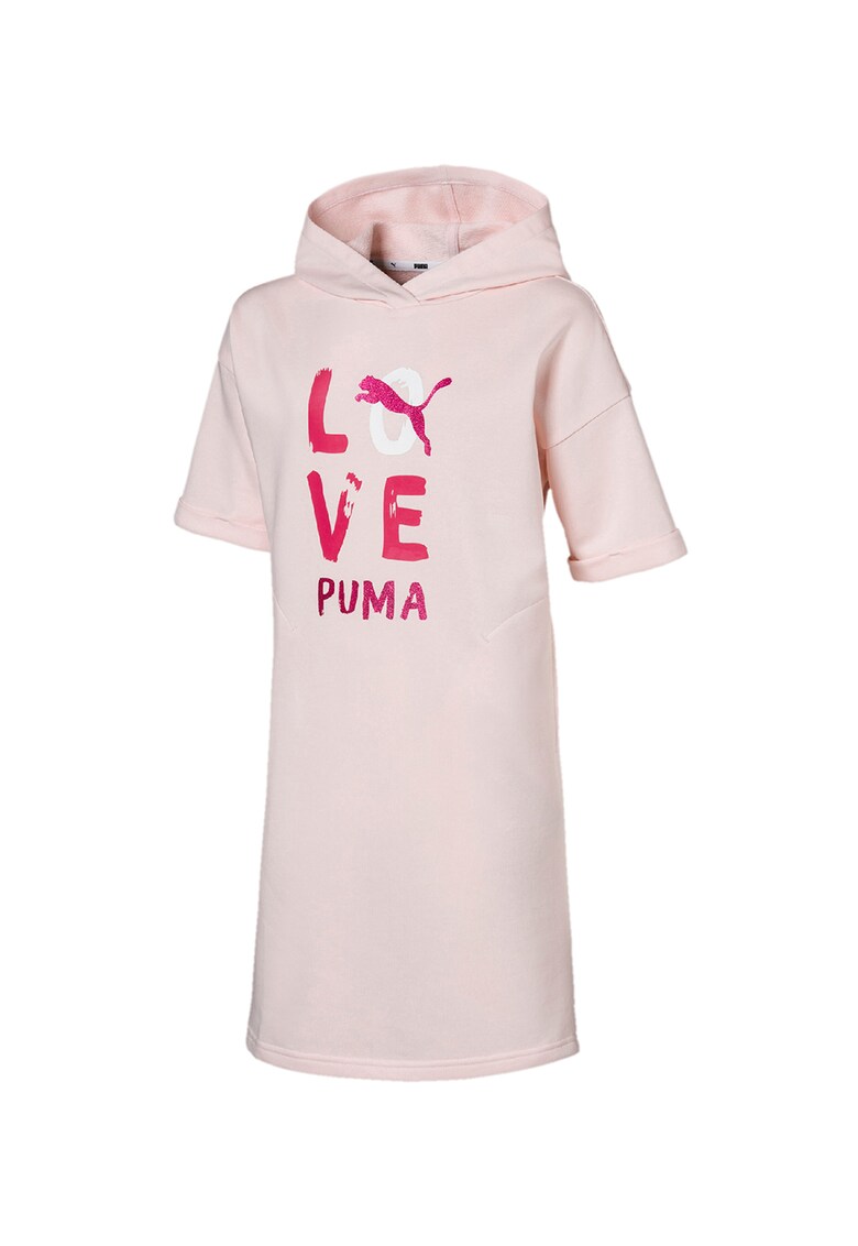 Rochie cu gluga si imprimeu logo Alpha