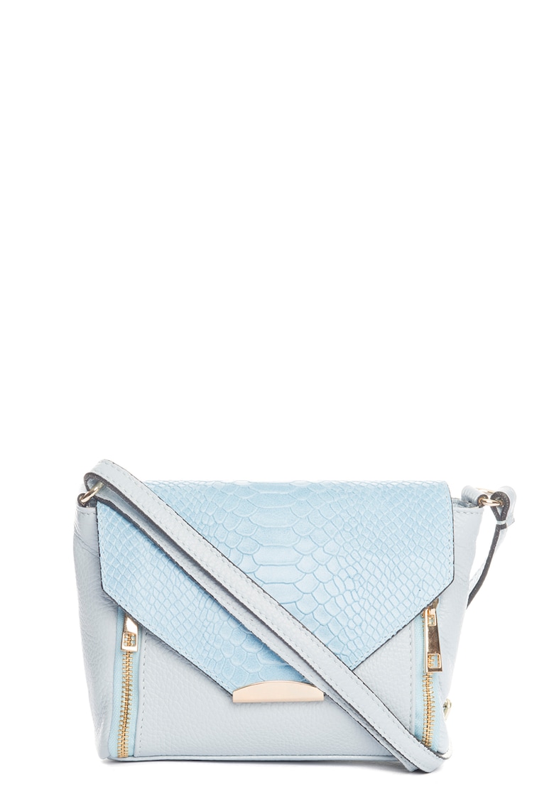 Geanta crossbody de piele cu model piele de reptila Gorgone