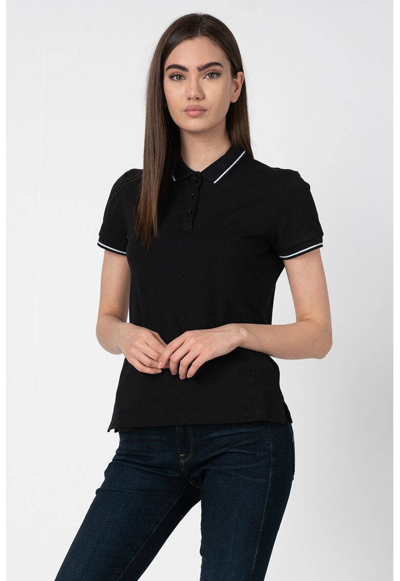 Tricou polo cu detalii contrastante