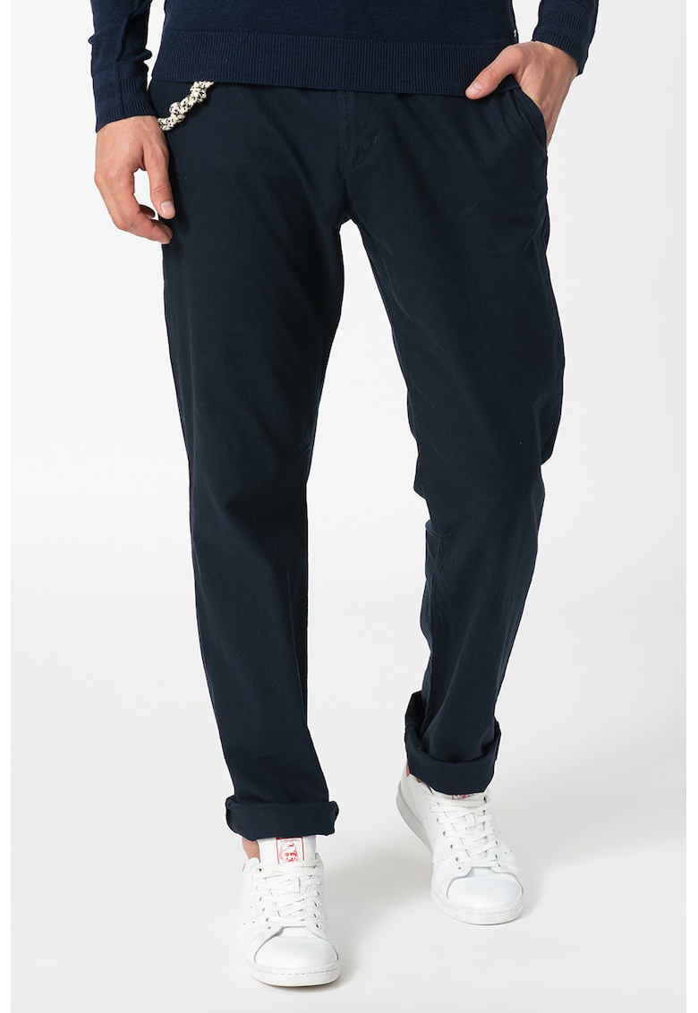 Pantaloni chino din amestec de in