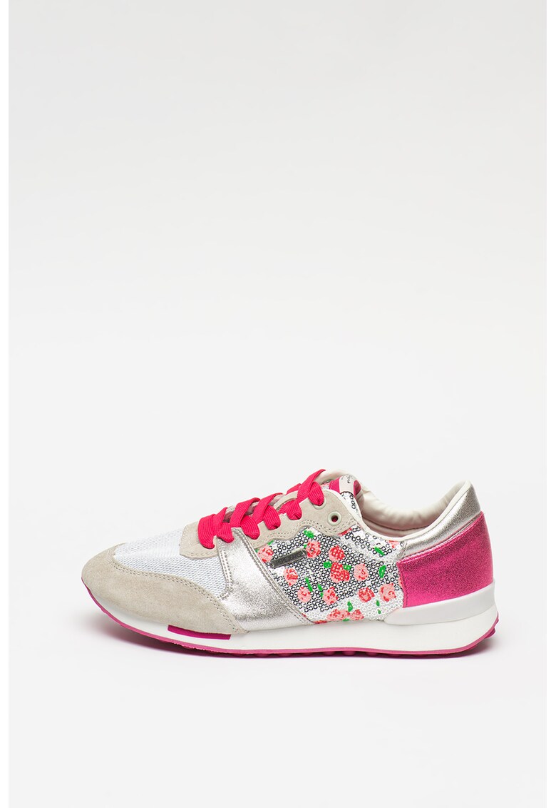 Pantofi sport cu insertii cu imprimeu floral Bimba Garden