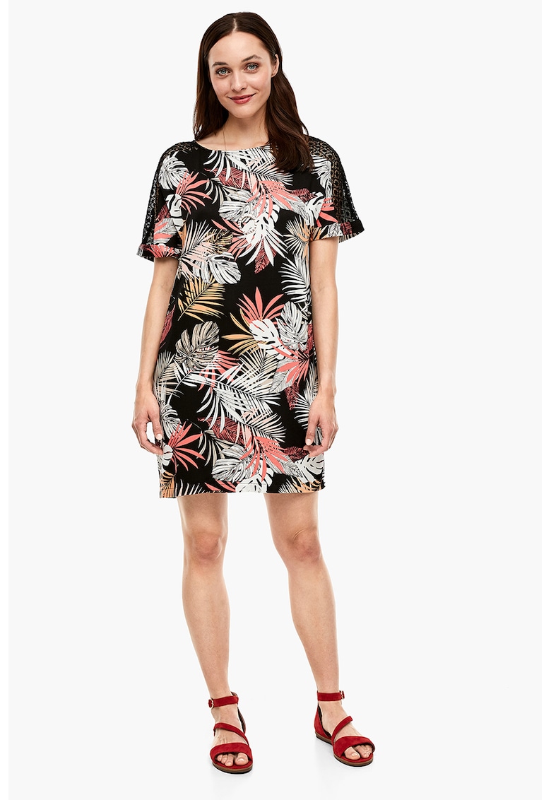 Rochie cu model tropical si perforatii