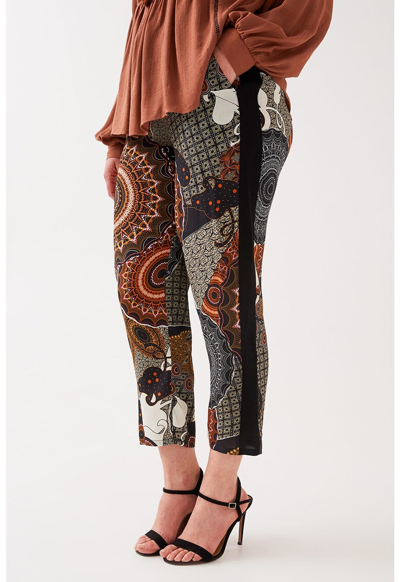 Pantaloni crop vaporosi - cu model mandala