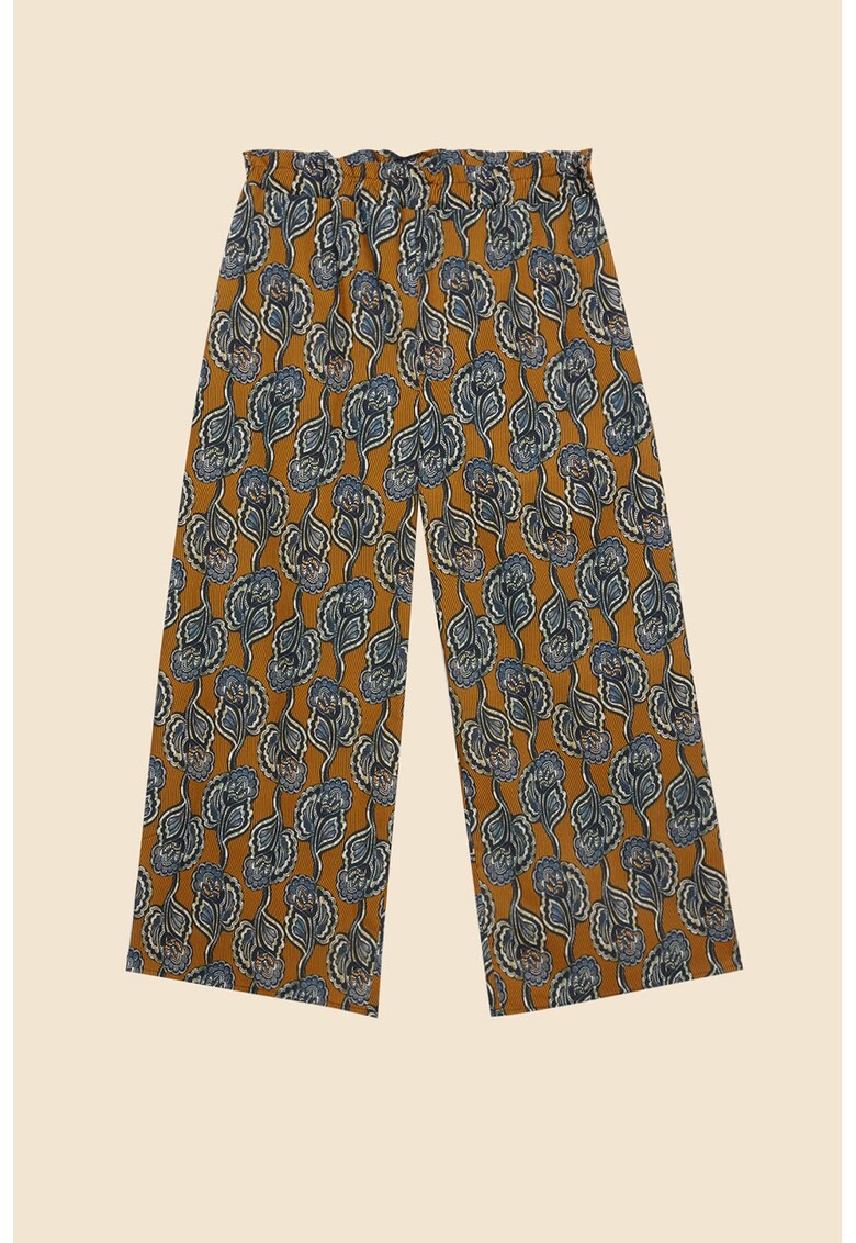 Pantaloni culotte cu model floral