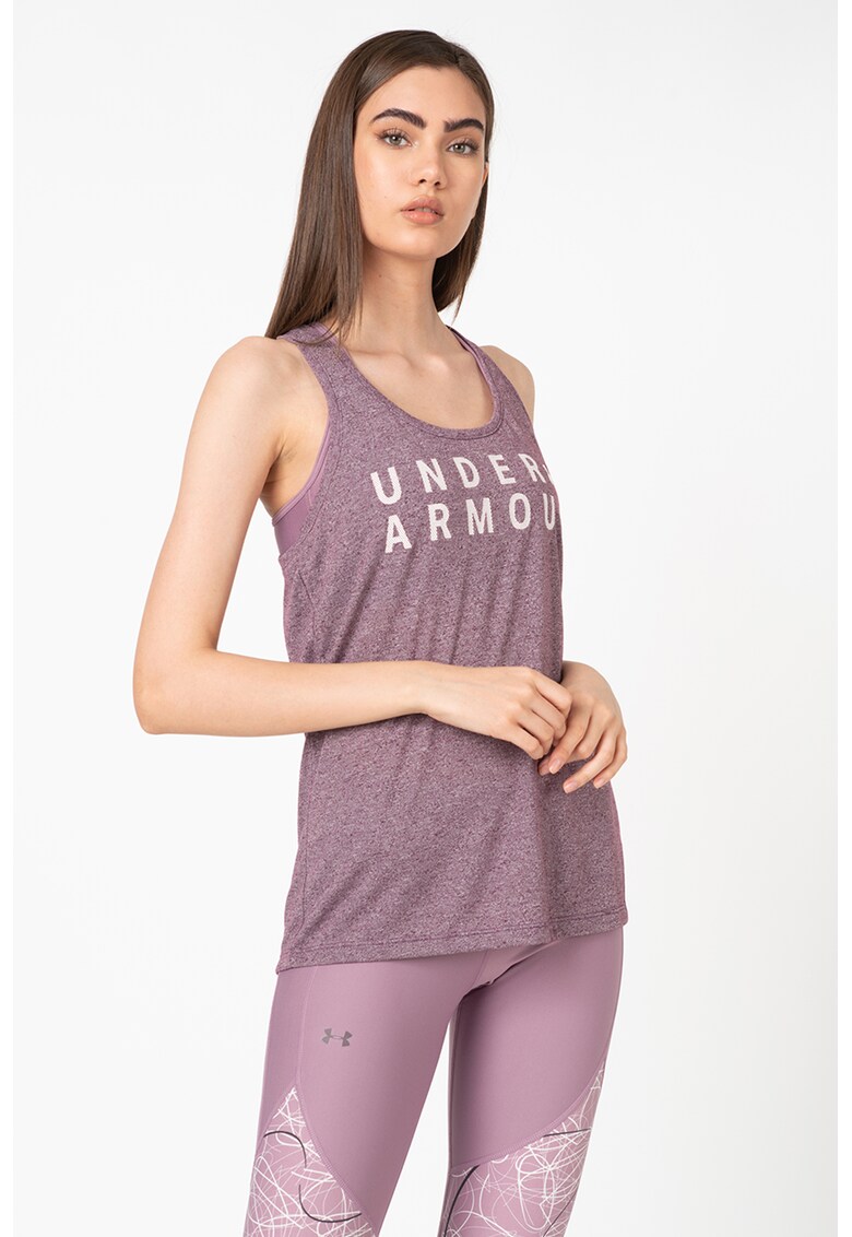 Top cu imprimeu logo pentru fitness Threadborne