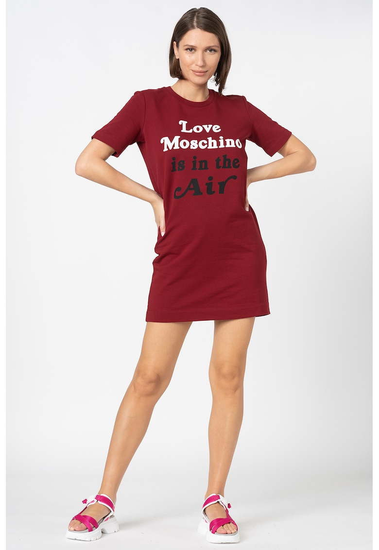 Rochie tip tricou cu imprimeu logo si text