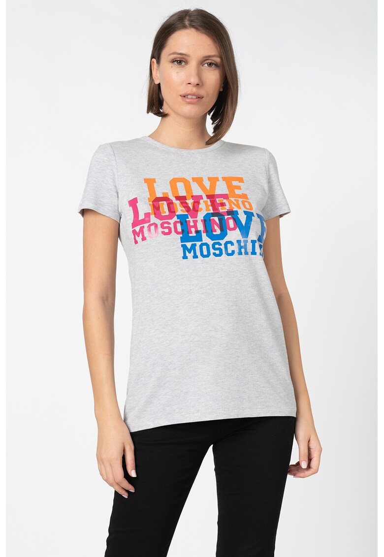 Tricou cu imprimeu logo colorblock