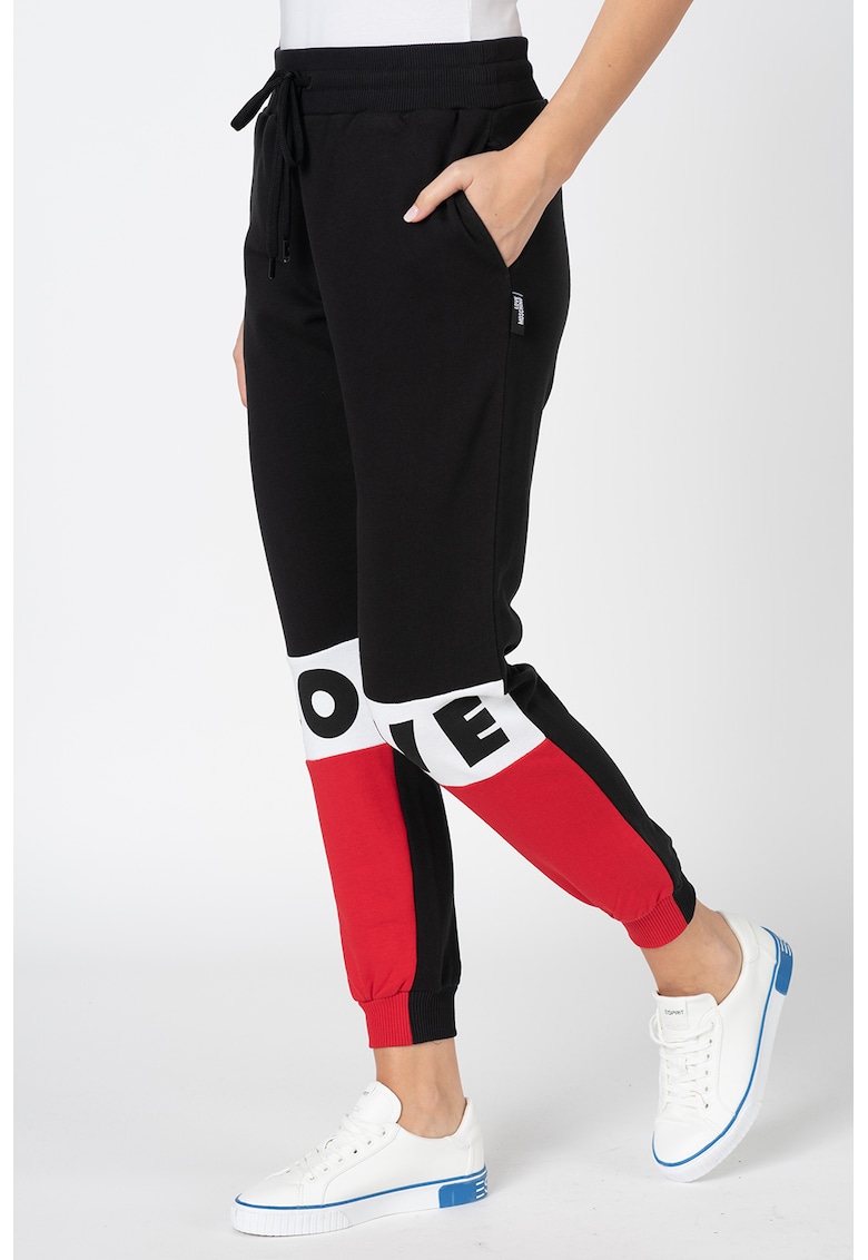 Pantaloni sport cu model colorblock