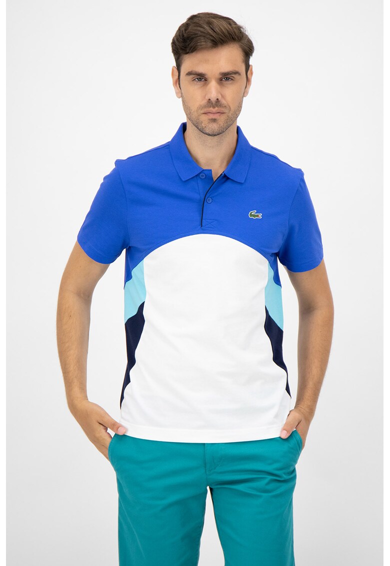 Tricou polo cu model colorblock