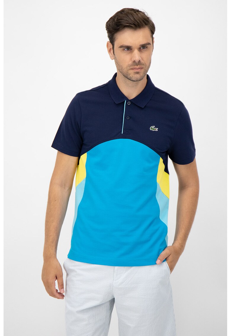 Tricou polo cu model colorblock