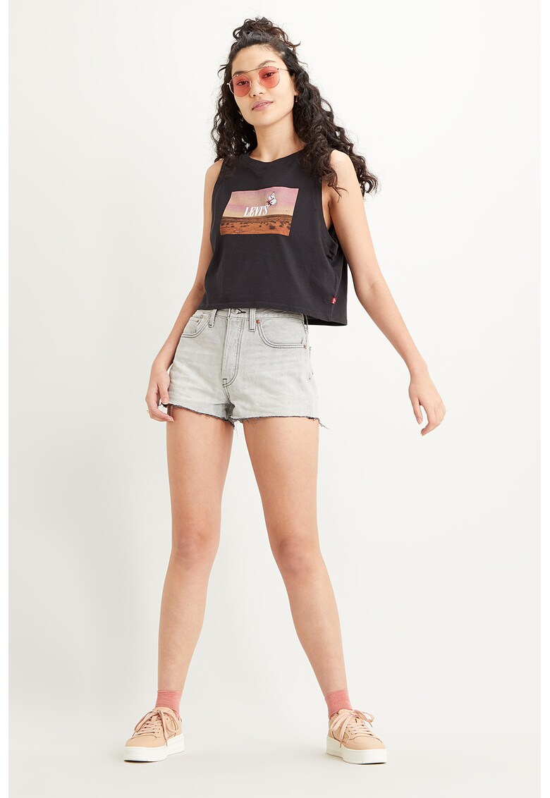 Top crop cu imprimeu logo si grafic Top crop cu imprimeu logo si grafic