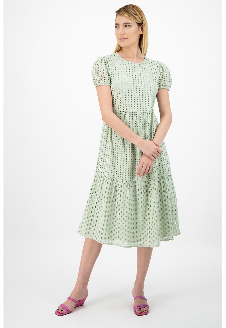 Rochie evazata din dantela Sangallo