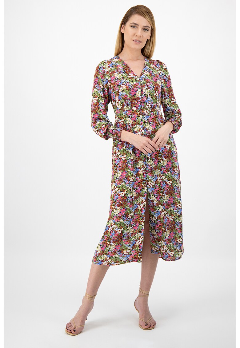Rochie midi cu decolteu in V