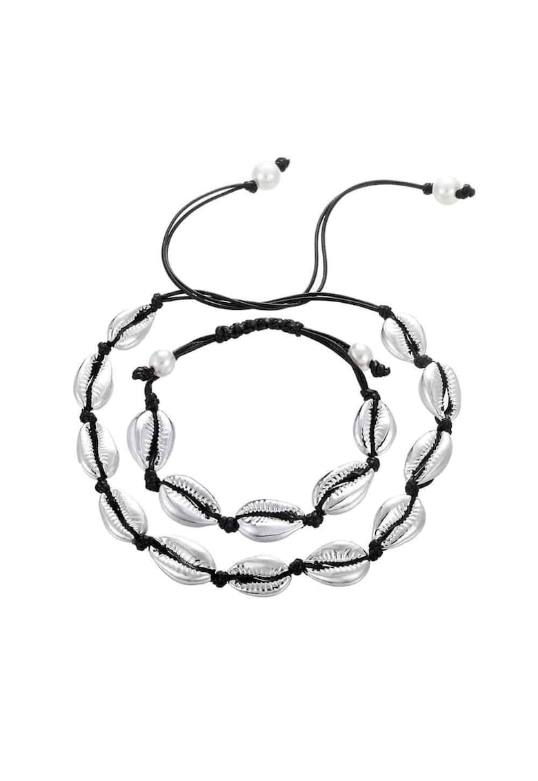 Set Colier si Bratara cu scoici argintii Josefien C1