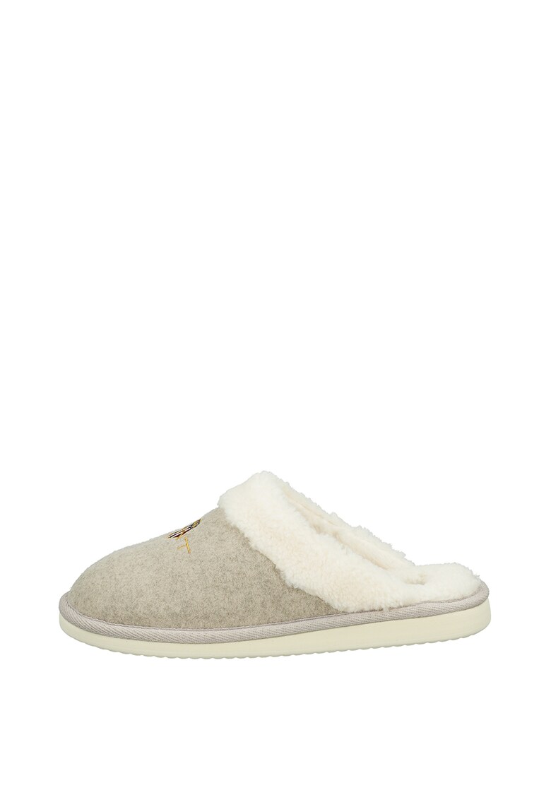 Papuci de fetru cu garnituri din blana shearling