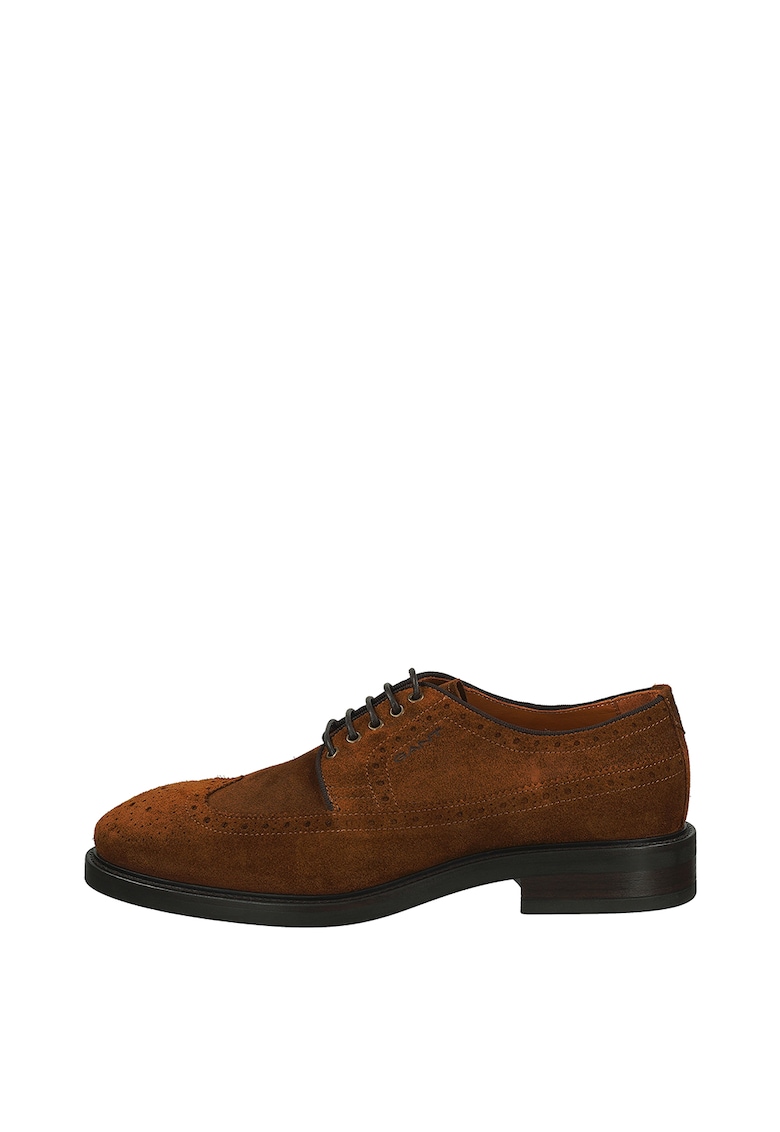 Pantofi brogue de piele intoarsa