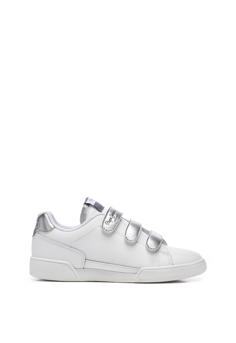 Pantofi sport de piele ecologica si piele peliculizata cu velcro