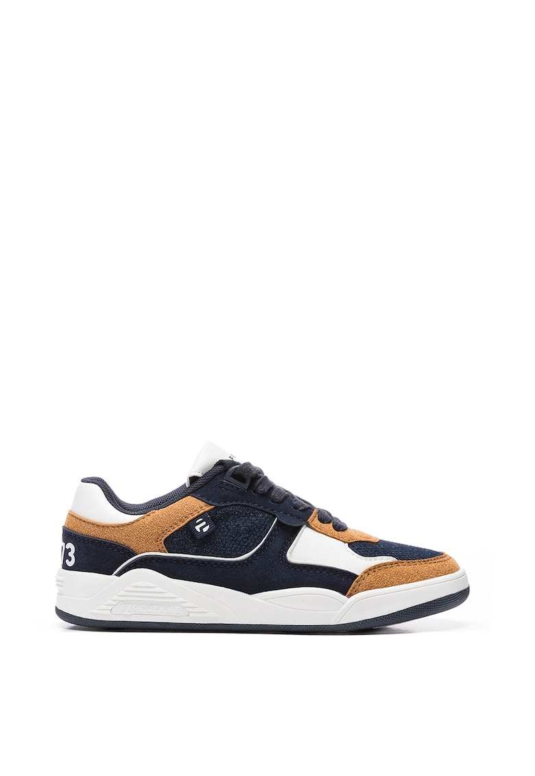 Pantofi sport de piele ecologica cu insertii de plasa