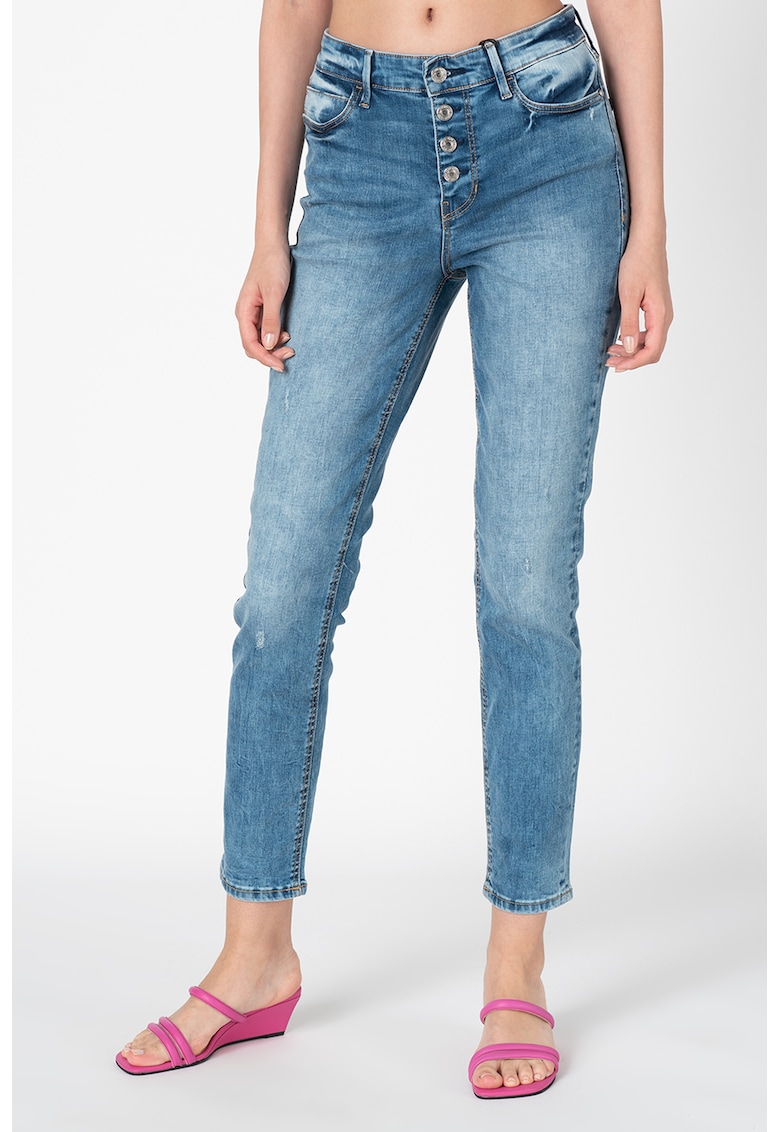 Guess Blugi skinny cu aspect decolorat - Albastru