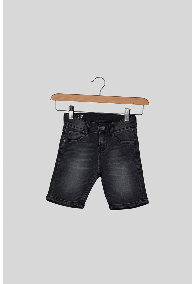 Bermude din denim cu aspect decolorat
