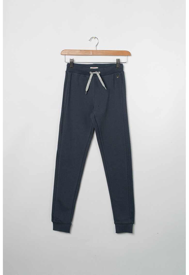 Pantaloni sport conici cu aplicatii de plasa