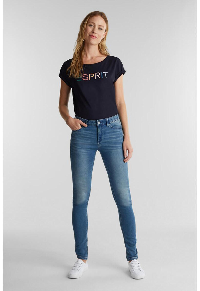 Blugi skinny cu aspect decolorat