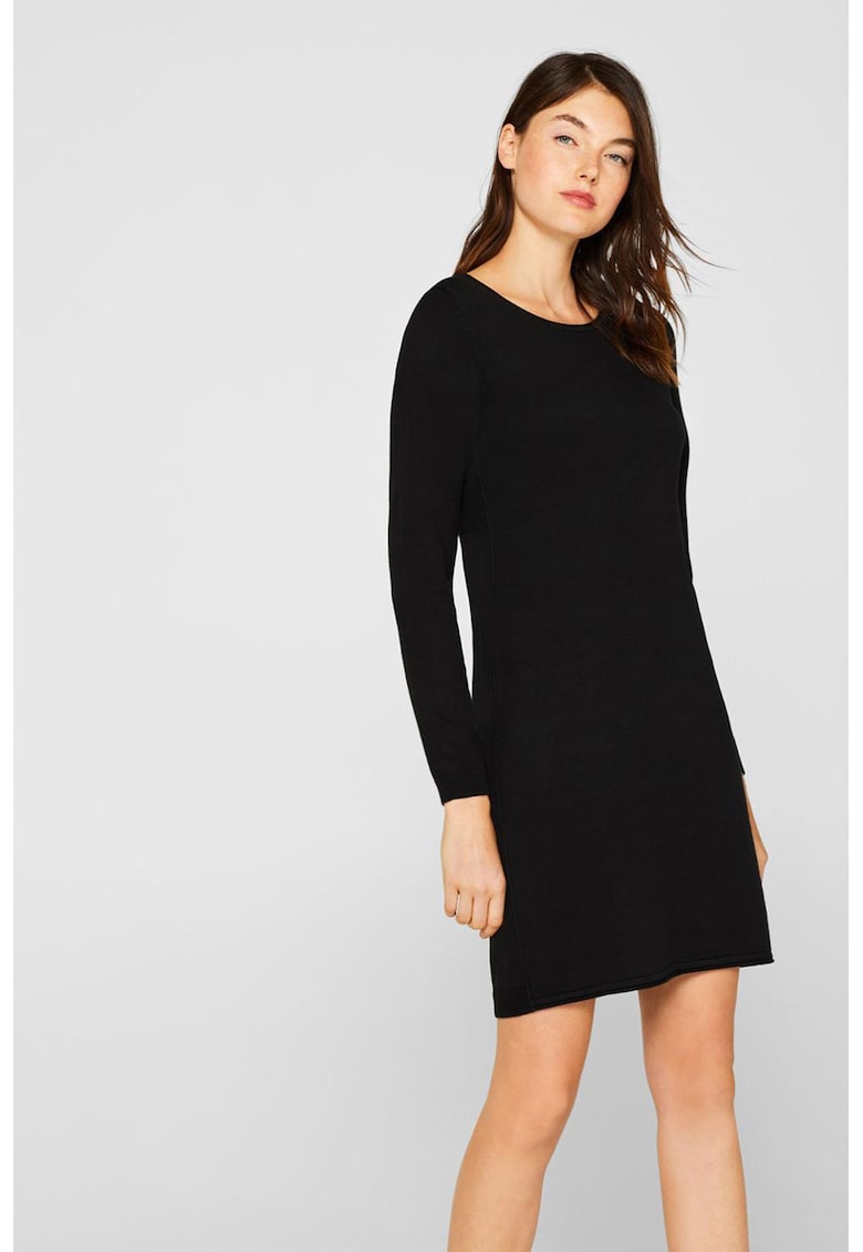 Rochie cu striatii si maneci lungi