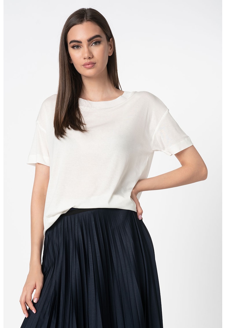 Блуза от лиосел с къси ръкави Esprit