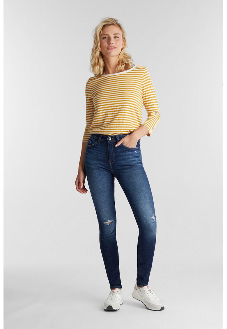 Blugi skinny din amestec de bumbac organic cu talie inalta Blugi skinny din amestec de bumbac organic cu talie inalta