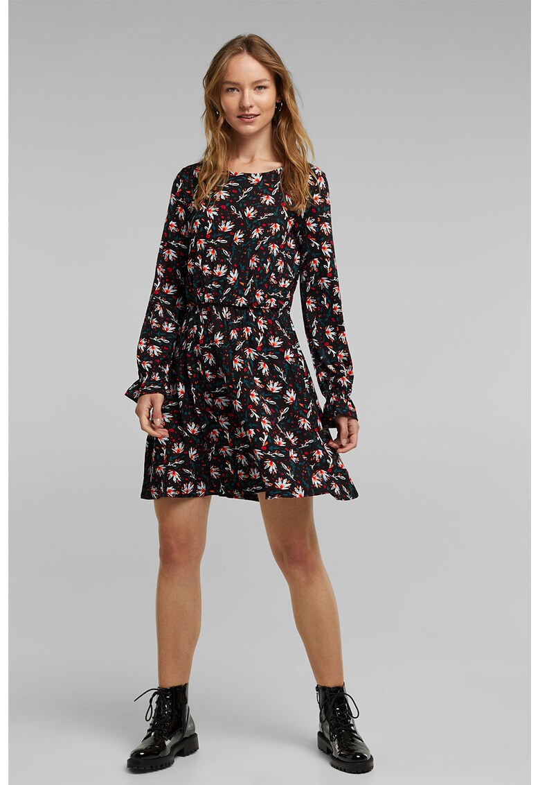 Rochie evazata cu model floral