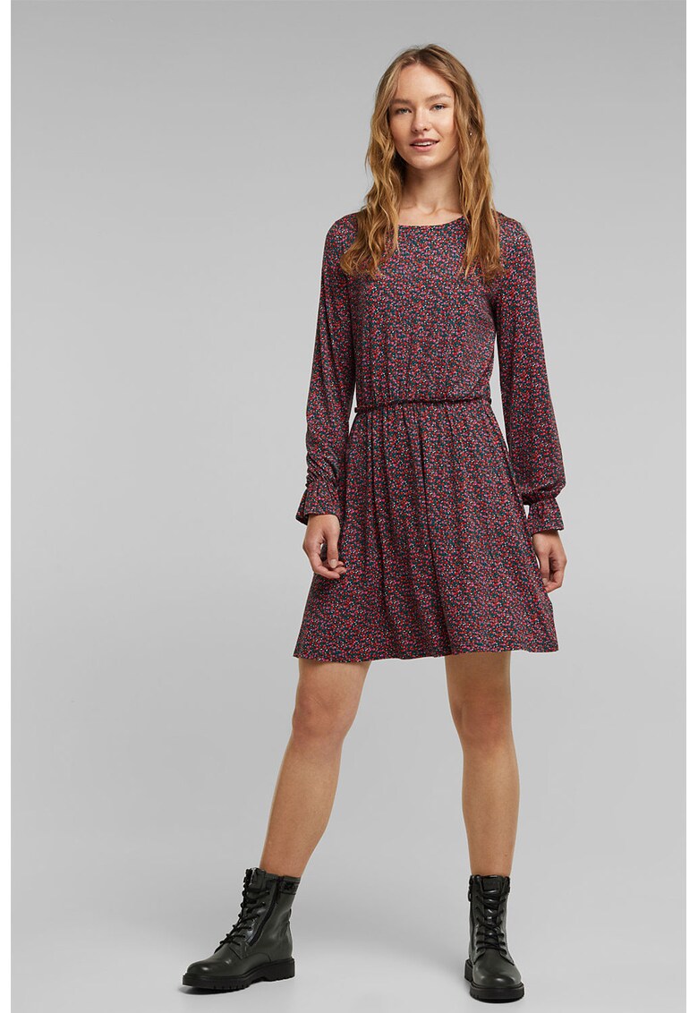 Rochie evazata cu model floral